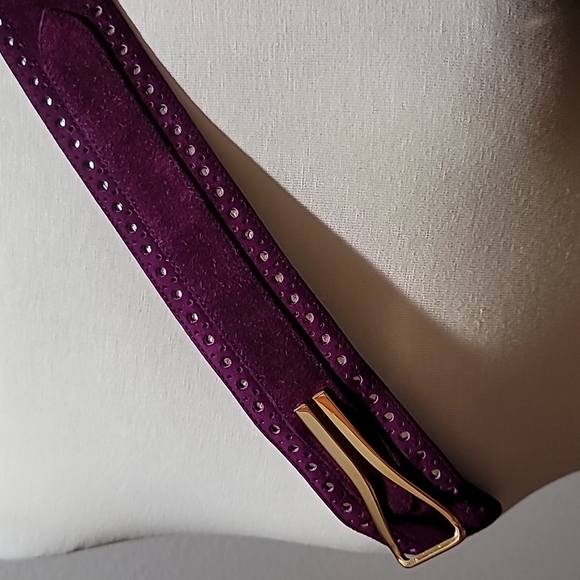 CHARLES JORDAN Purple Suede Belt Bohemian Vintage Southwestern adjustable OSFM - Picture 7 of 16